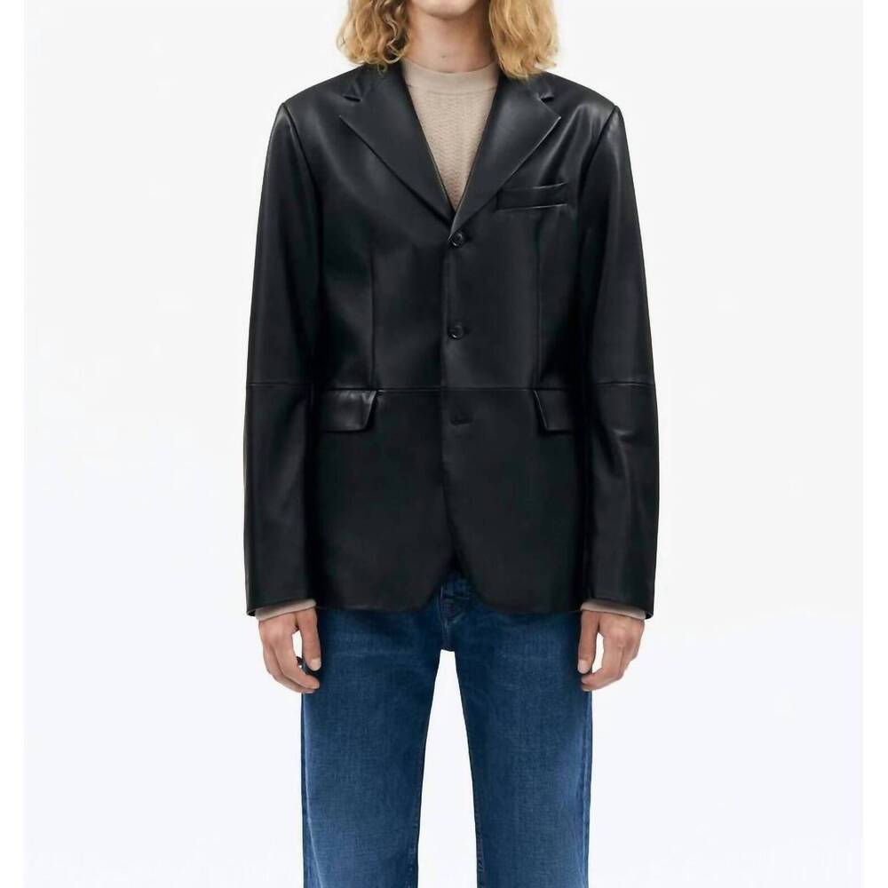 NEW TIGER OF SWEDEN jrue leather blazer in black